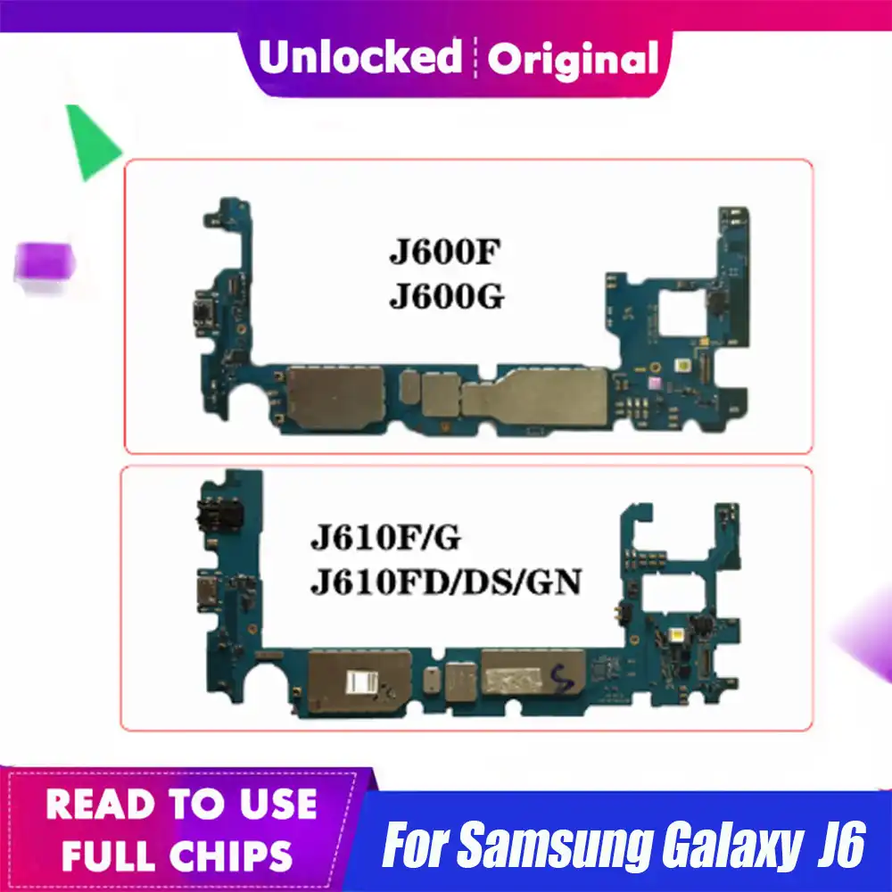 Placa Base Original Para Samsung Galaxy J6 J600f G J610g F J6 J610fd Ds Gn 32g 64g Con Chips Completos Placa Logica Antena De Telefono Movil Aliexpress