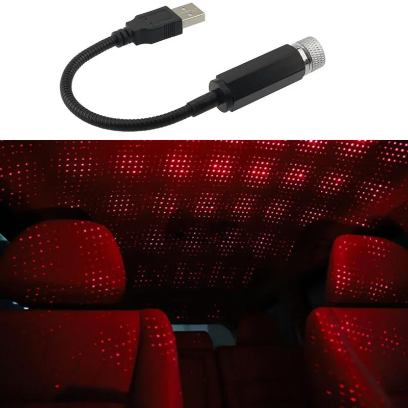 USB декоративный светодиодный светильник на крыше автомобиля Звездный Ночной