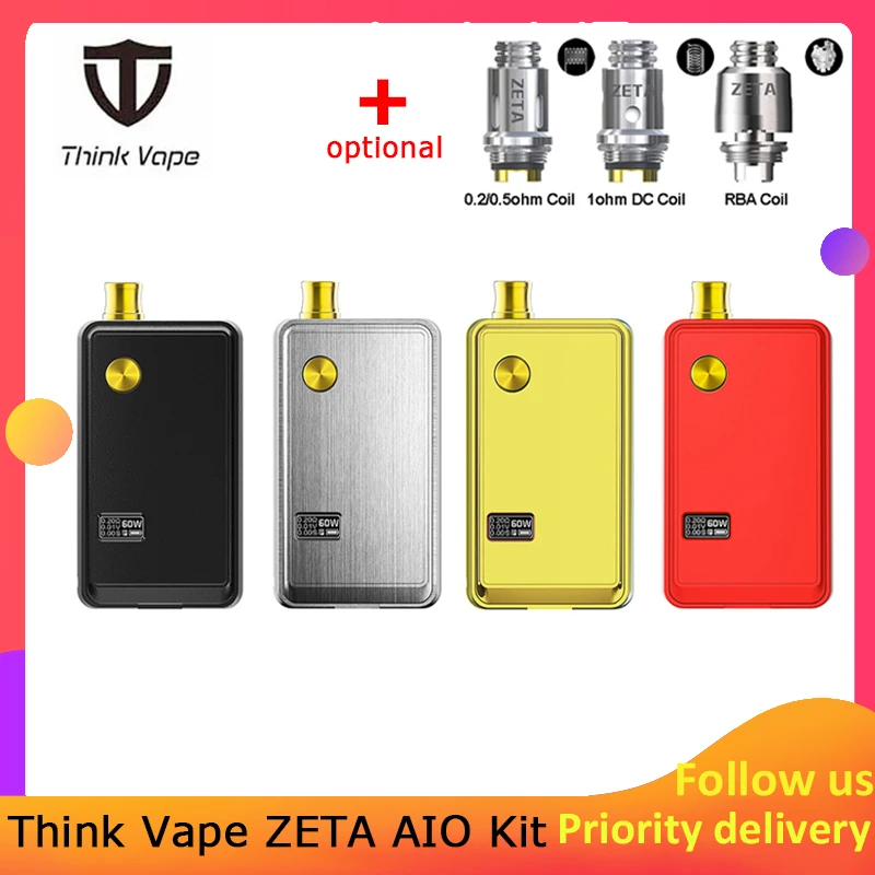 Think Vape ZETA AIO 60 Вт Pod Kit питание от одного аккумулятора 18650 бокс мод 3 мл бак