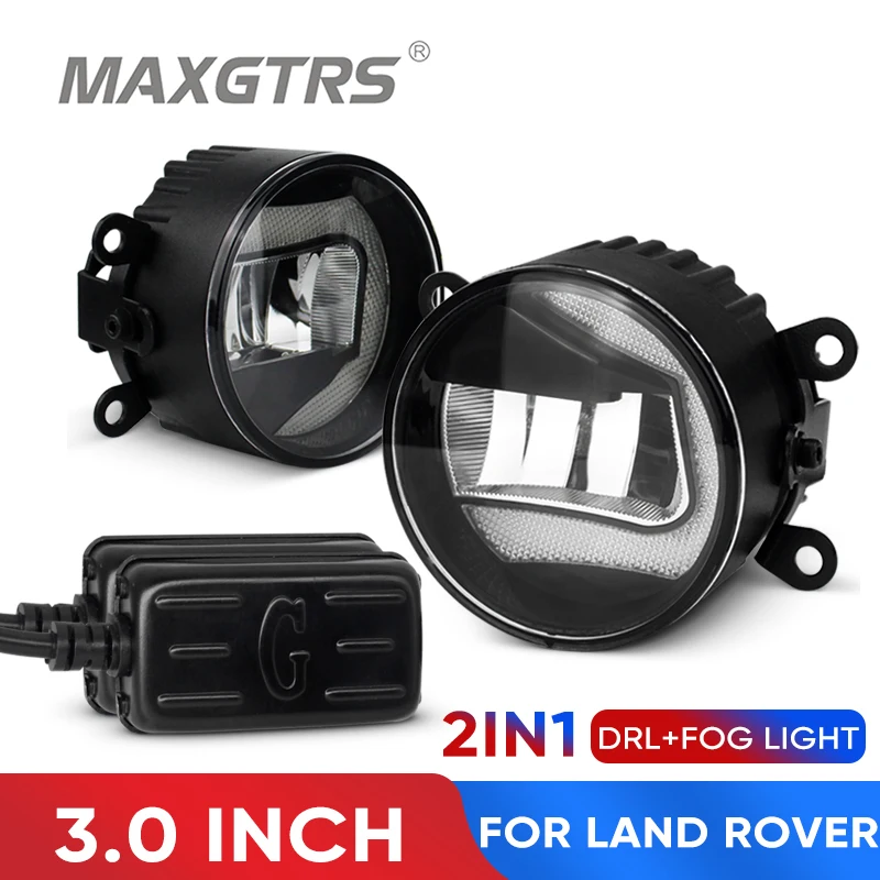 2x 2IN1 3.0 inch Fog LED Lights Assembly Daytime Running Light DRL For