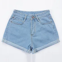 Европейские Синие гофрированные джинсовые шорты для женщин, летние новые брендовые трендовые тонкие повседневные шорты размера плюс, женские шорты с высокой талией