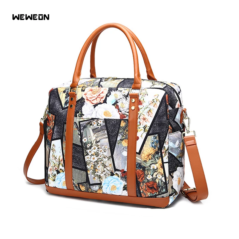 

Pattern Women's Sports Bags Floral Gym Handbag Fitness with Shoes Compartment Rose Female Yoga Tote Durable Large Travel/Luggage