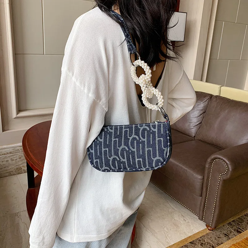 

Small bag western style handbags 2020 new saddle bag fashion personality denim plaid ladies shoulder bag