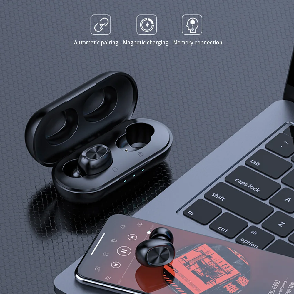 B5 беспроводные bluetooth-наушники с сенсорным управлением, TWS Bluetooth 5,0, водонепроницаемая стереофоническая Музыкальная гарнитура, 300 мА/ч, внешний аккумулятор