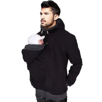 

Parenting Baby Hooded Sweatshirt Jacket Two-in-one More Function Kangaroo Dad Sweater Season Male Paragraph