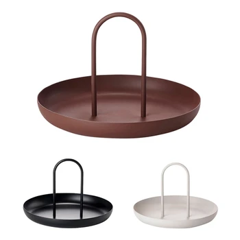 

Round Metal Earrings Necklace Ring Pendant Bracelet Jewelry Display Stand Sundries Storage Home Decorations with Handle