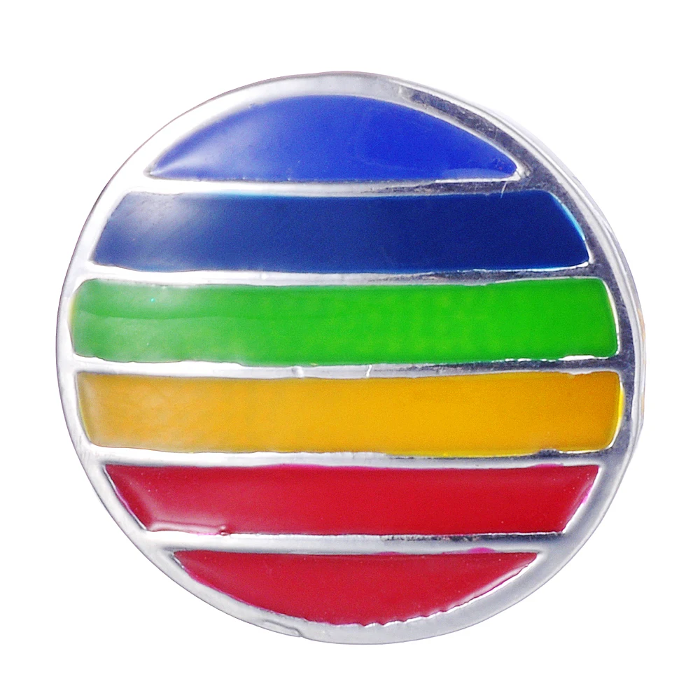 

Snap Jewelry Beautiful 18mm Colourful Giner Snap Buttons For DIY Snap Bracelet Rainbow Pattern
