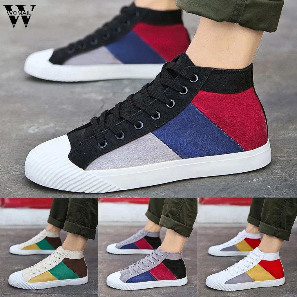 

Shoes Men 2019 British Style Fashion High-top Casual Canvas Shoes Sneakers Shoes For Men Shoes Outdoor sport comfort 729