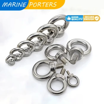 

4PCS 304 Stainless Steel Lifting Eye Nuts/screw Ring Eyebolt Ring Hooking M6 M8 M10 M12 M16 M20 Marine Hardware Nut Screws