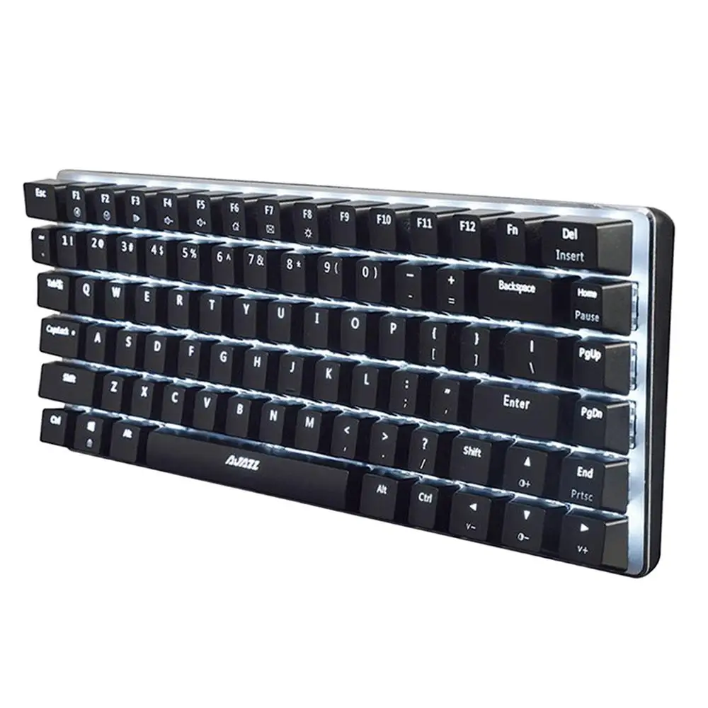 Teclado gamer Ajazz AK33 QWERTY Ajazz Blue inglés US color negro con luz  RGB