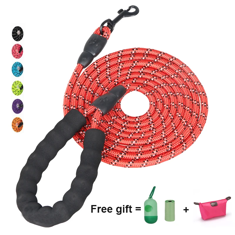 dog collars girly	 1.5M/2M/3M/ Pet Leashes Reflective Multi Color Round Rope Large Dog Collar Leash Training Running Rope For Medium And Large Dogs Dog Collars medium Dog Collars