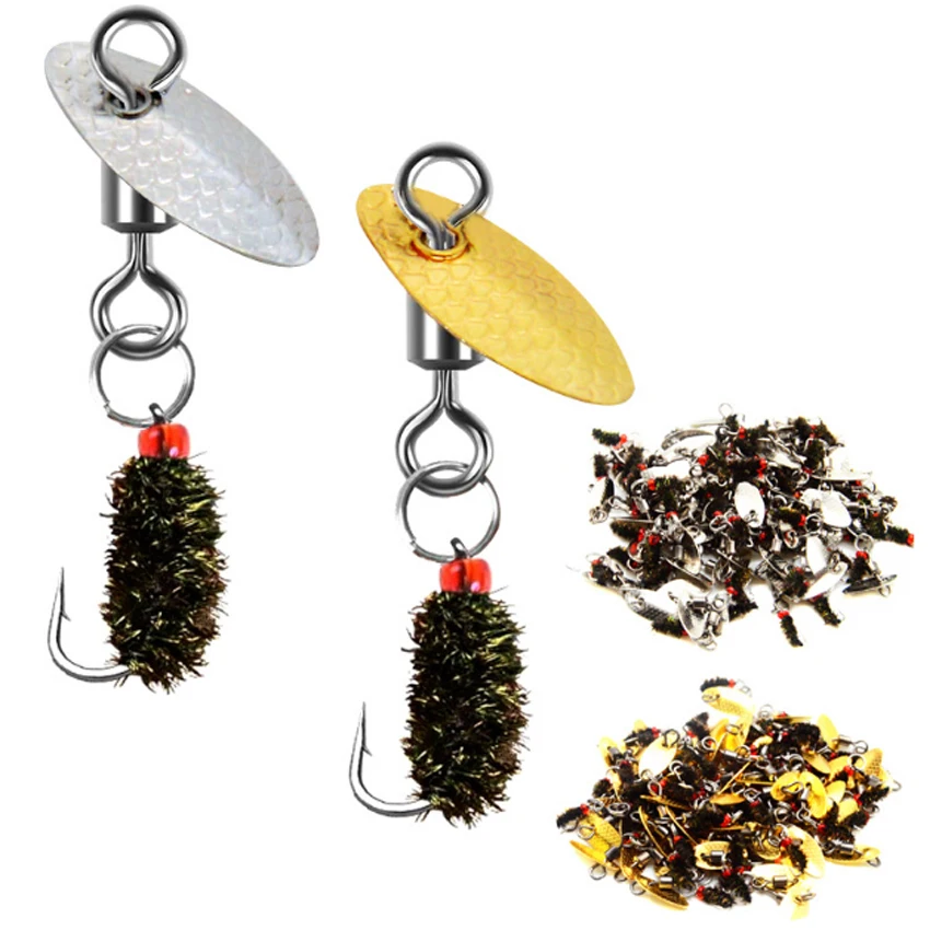 Description Picture 2 of itemNew Fishing Bait 10pcs Fly Fishing Lure Fishing Spoon Trout Lure Single Hook Swivel Spoon Lure