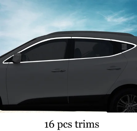 Нержавеющая сталь окна автомобиля планки для hyundai tucson 2010 2011 2012 2013 ix35 tucson ix - Цвет: 16 pcs trims