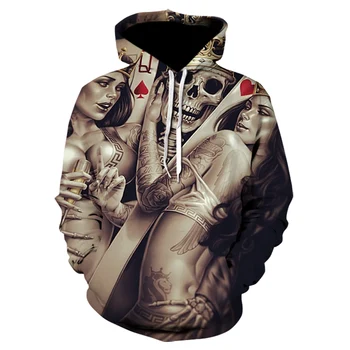 

New Fashion Men Women tops 3d terror hip hop Streetwear Print Metal Skulls Hoodies Sweatshirts Hoody Unisex Tracksuits