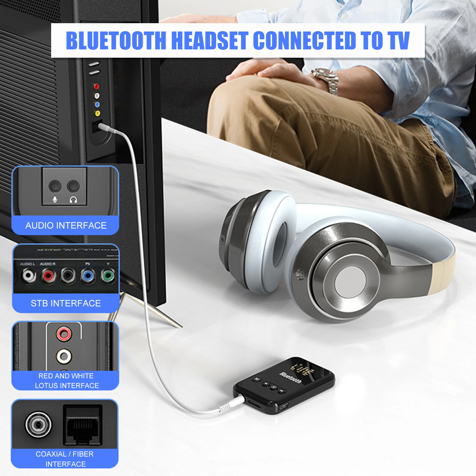 Bluetooth 5 0 Transmitter Receiver 3 5mm Jack Aux Audio Wireless Adapter For PC TV Headphone Car Bluetooth 5 0 Receiver