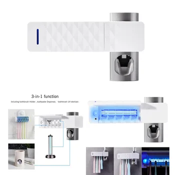 

Antibacterial Uv Light Ultraviolet Toothbrush Sterilizer Automatic Toothpaste Dispenser Tooth Brush Holder Oral Hygiene Cleaner