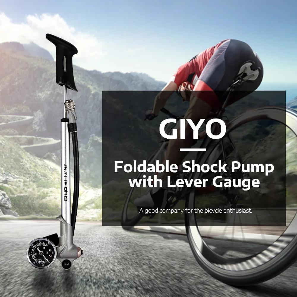 GIYO GS02D 300psi складной амортизатор велосипедный насос шланг MTB велосипедный шиномонтажный насос с рычажный Калибр велосипедные аксессуары насос