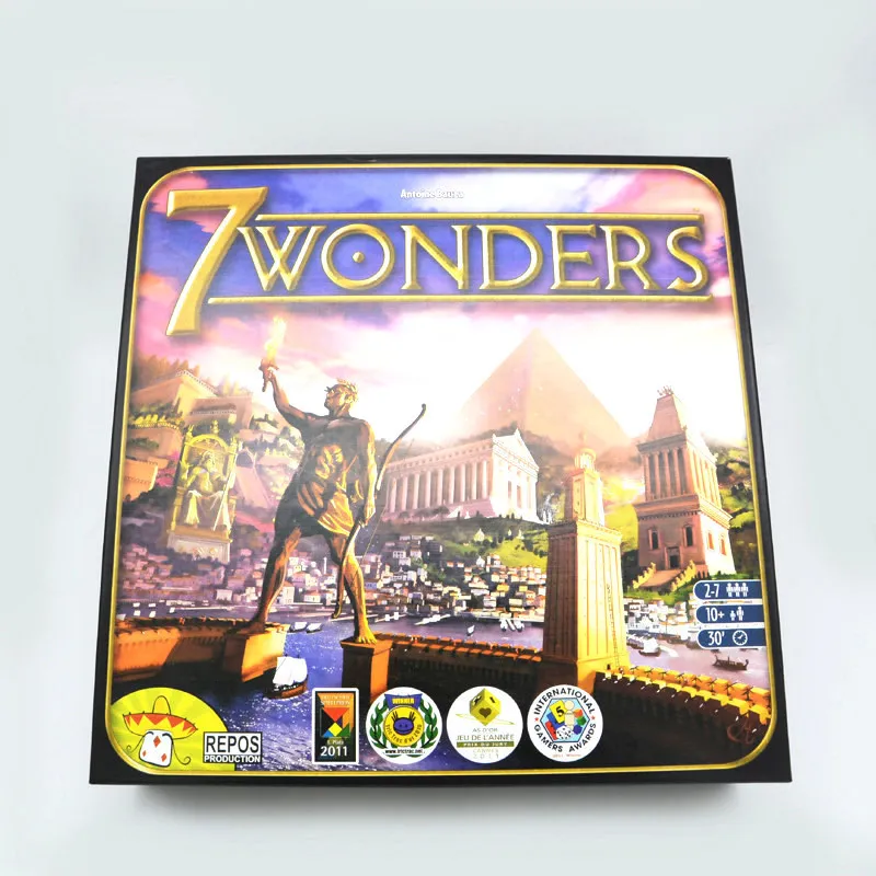 

English 7wonders Board Game Solitaire friends family interactive Multi-Colored Cards Strategy Toy