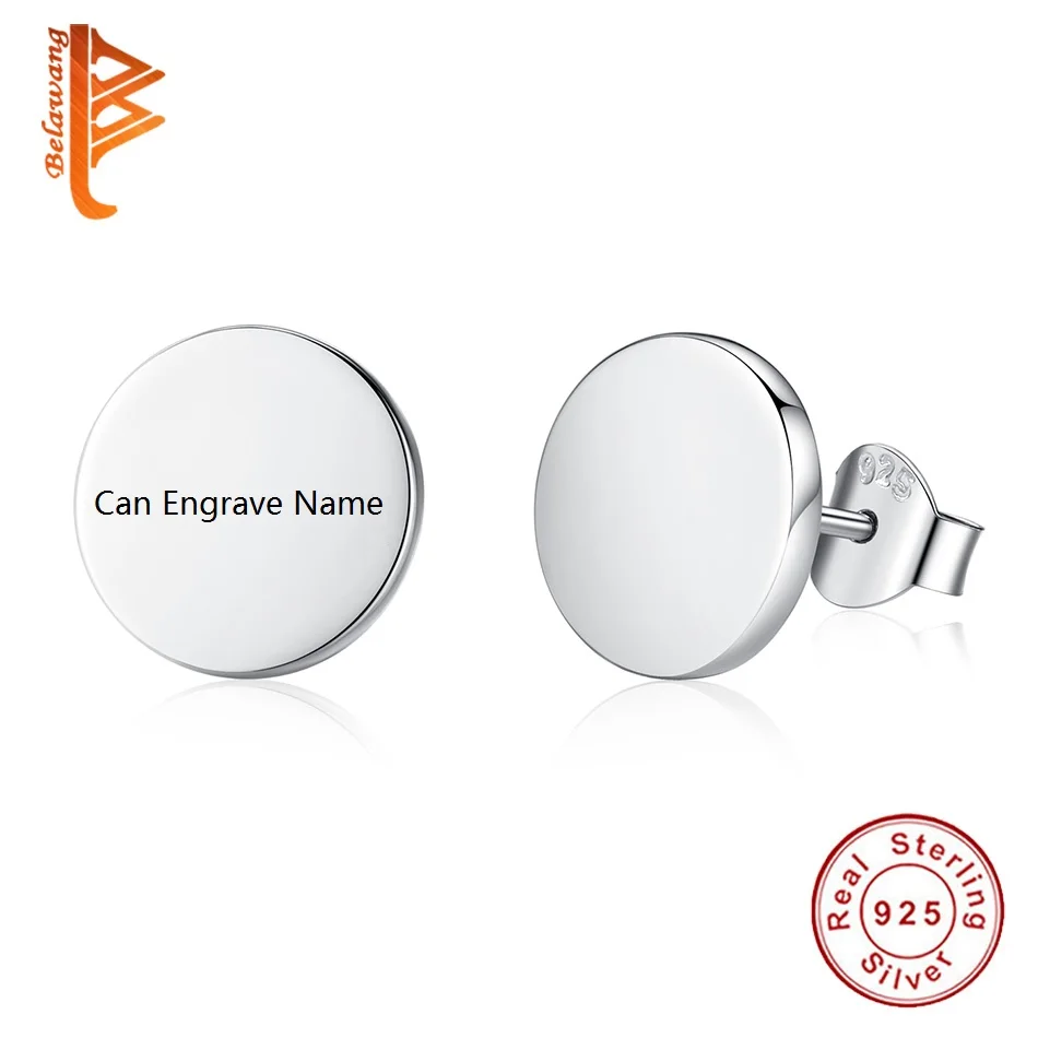 Простые Аутентичные 925 стерлингового серебра Forever Love круглые серьги-гвоздики для женщин девушки свадебные украшения подарок