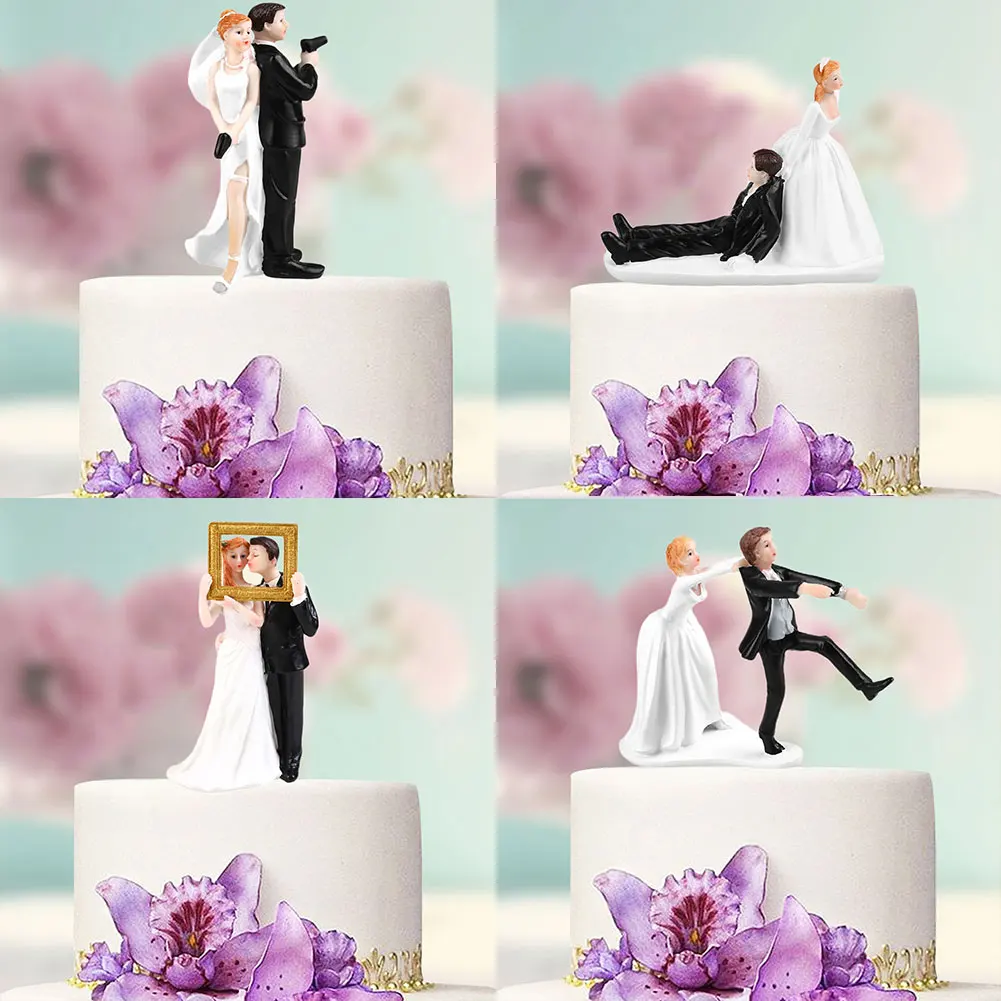 FIGURINE DECOR DE GATEAU,06Figurines de mariage élégantes en résine