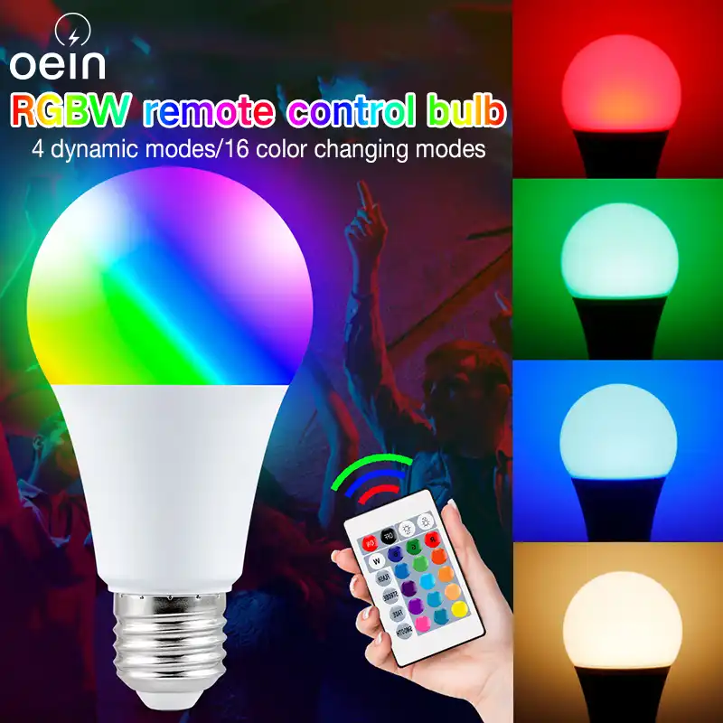 Bohlam Led E27 Rgb Bohlam Lampu Pintar Remote Control Dapat Diredupkan 5w 10w 15w Lampu Led Warna Warni Bohlam Ajaib Untuk Rumah Modul Led Aliexpress