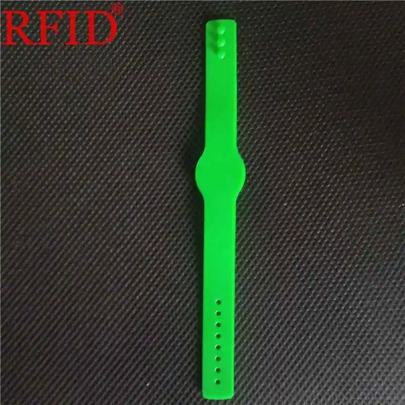 ID 125 кГц EM4100 только для чтения водонепроницаемый браслет RFID силиконовый ремешок-браслет для контроля доступа синий зеленый красный Быстрая 5 шт - Цвет: 5pcs Green