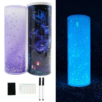 

New multifunctional Can shine Luminous quicksand pencil cases Cool cute Students to use Creative pen box With calculator