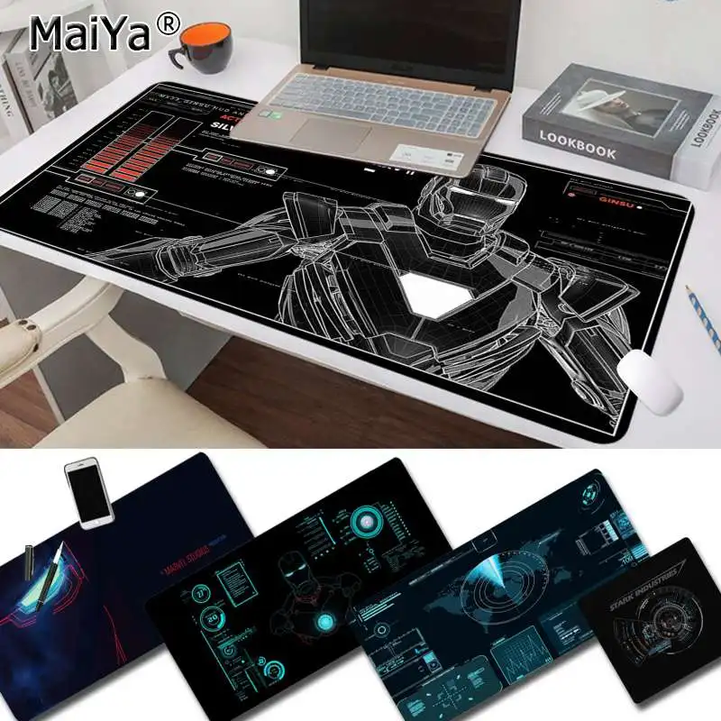 Maiya Marvel Iron Man Jarvis stark industries Durable Rubber Mouse Mat Pad Free Shipping Large Mouse Pad Keyboards Mat