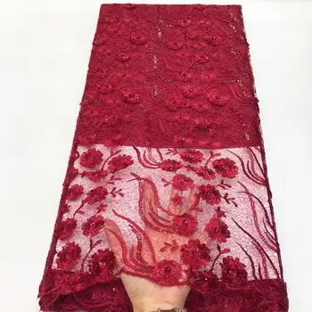 

Wine Tulle Laces Fabrics African Very Soft Embroidery Latest High Quality Nigerian Lace Fabric For Wedding Dress party FYU123
