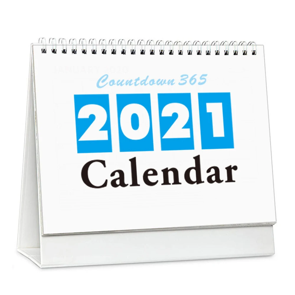 Новинка 2021 г. настольный бумажный календарь с мультяшными цветами двойной