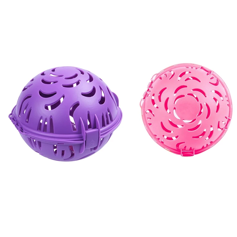 

Top-2Pcs Ball Bra Saver Washer Laundry Washing Double Machine Protector Care - Pink & Purple