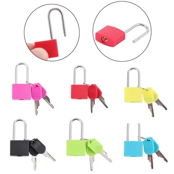 

2020 New Mini Colourful Travel Lock Long Beam Suitcase Strong Steel Lock with 2 Keys Luggage Padlock Security Tool