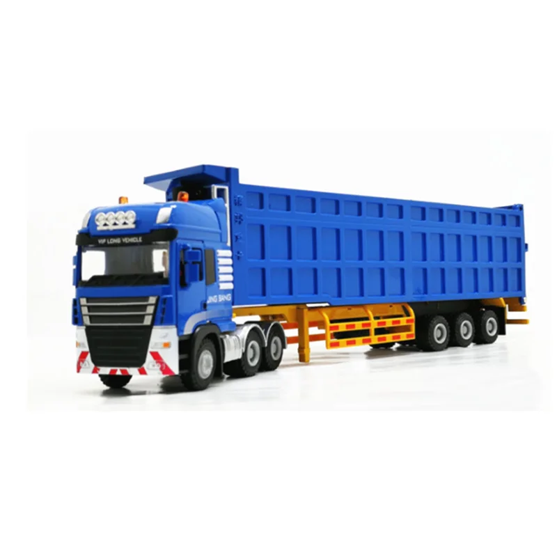 

Collection 1:50 scale Metal Alloy Semi-trailer heavy truck Self-unloading dump truck Diecast Engineering Truck Display