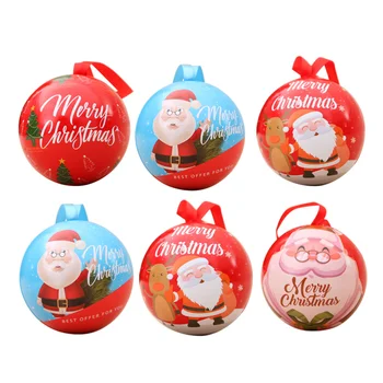 

6 Pcs Christmas Boxes Santa Claus Iron Small Containers for Party Christmas Tree Gift