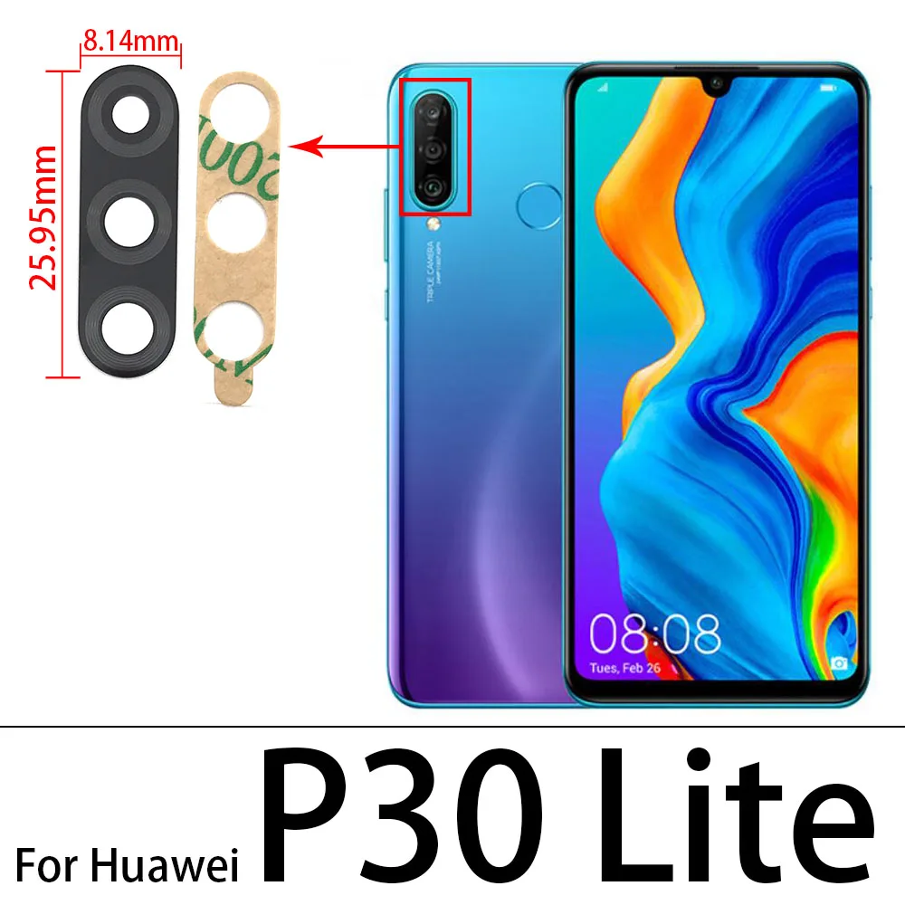2 шт. для Huawei P20 P30 P40 Lite Pro задняя камера стеклянная крышка объектива с Ahesive наклейка