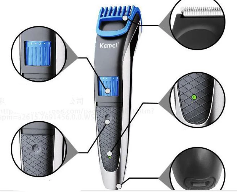 Kemei электрический триммер для волос KM-221professional электрическая машинка для стрижки волос стрижка лимит гребень регулируемый триммер для бороды перезаряжаемый