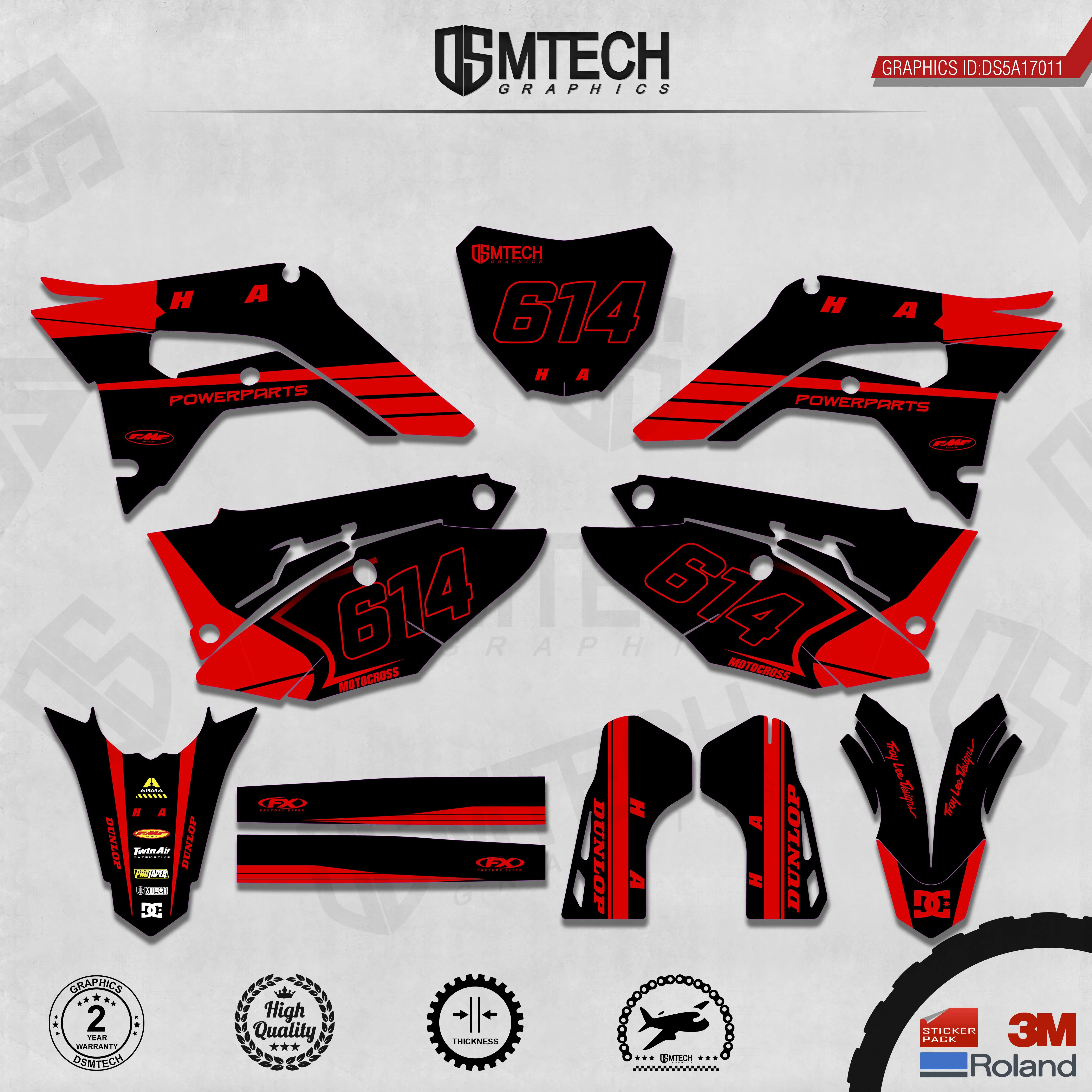 

DSMTECH Customized Team Graphics Backgrounds Decals 3M Custom Stickers For 2018-2020 CRF250R 2017 2018 2019-2020 CRF450R 011