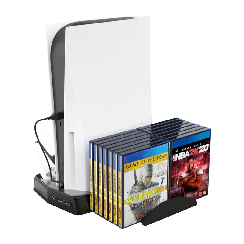 

Game Controller Charging Dock Vertical Stand with Cooling Fan Dual Charging for PS5 Console Storage Rack Charging Dock