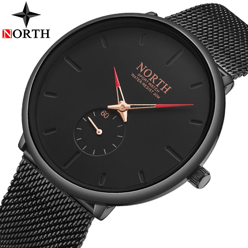 Часы наручные NORTH Top Brand Мужские кварцевые модные брендовые водонепроницаемые