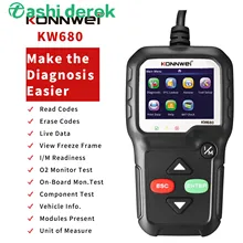 

KW680 OBD2 Car Fault Diagnosis System Scanner Trip Computer Car OBD Scanner 10 modes of OBDII test for a complete diagnosis