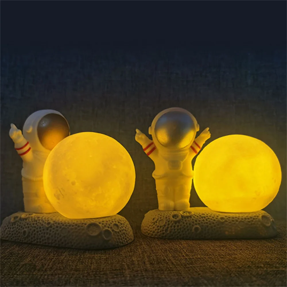 

Cute Desk Accessories Astronaut Kawaii Room Ornaments Decor Astronauta Glowing Night Light Home Decoration Bookshelf Figurine