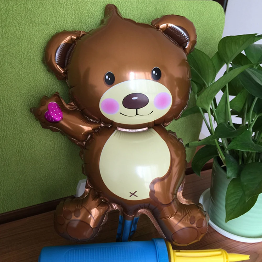 1 шт. Мини милая плюшевая медведь воздушный шар мультфильм анимация фольга