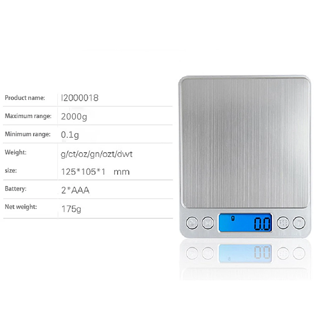 COMPACT Digital  Jewelry Weight Scale 2000g/0.1g Multiuse With LCD