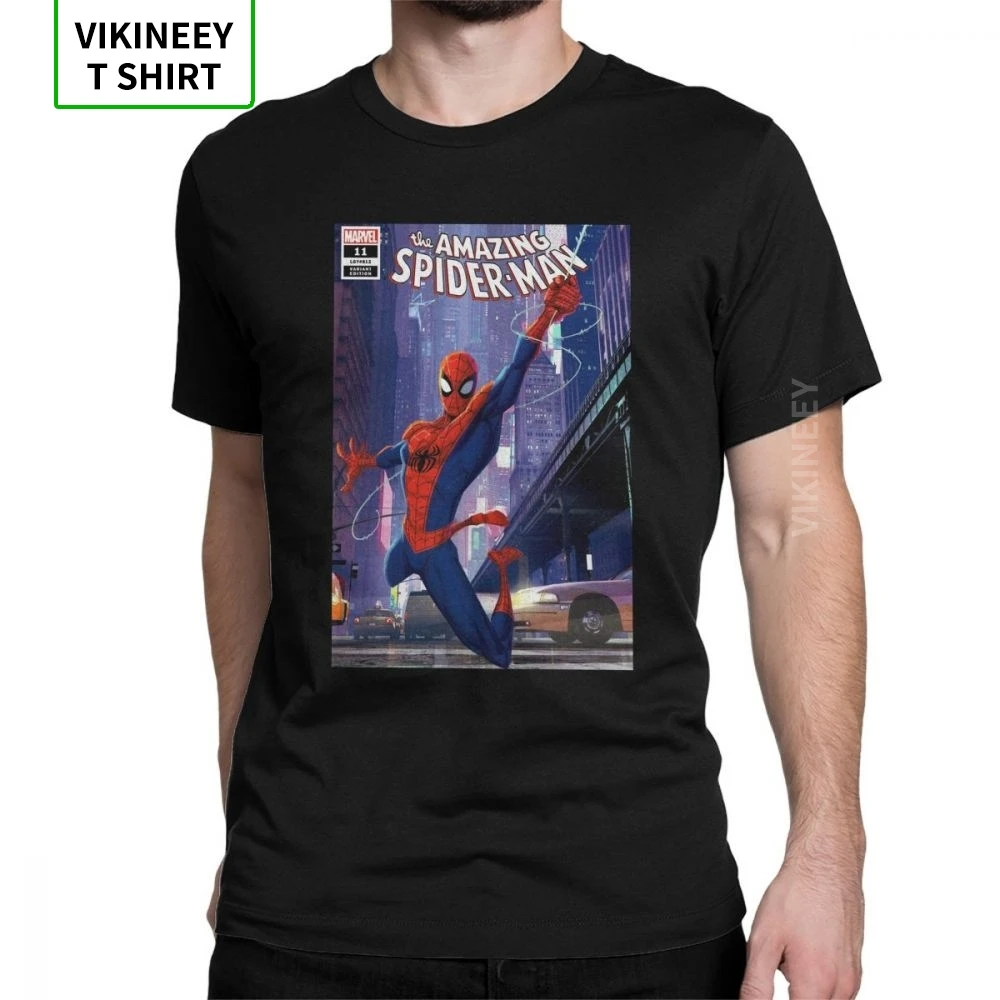 

Spiderman T-Shirts for Men The Amazing Spider-Man Short Sleeve Funny Tee Shirt Crew Neck 100% Cotton Clothes Printing T Shirt