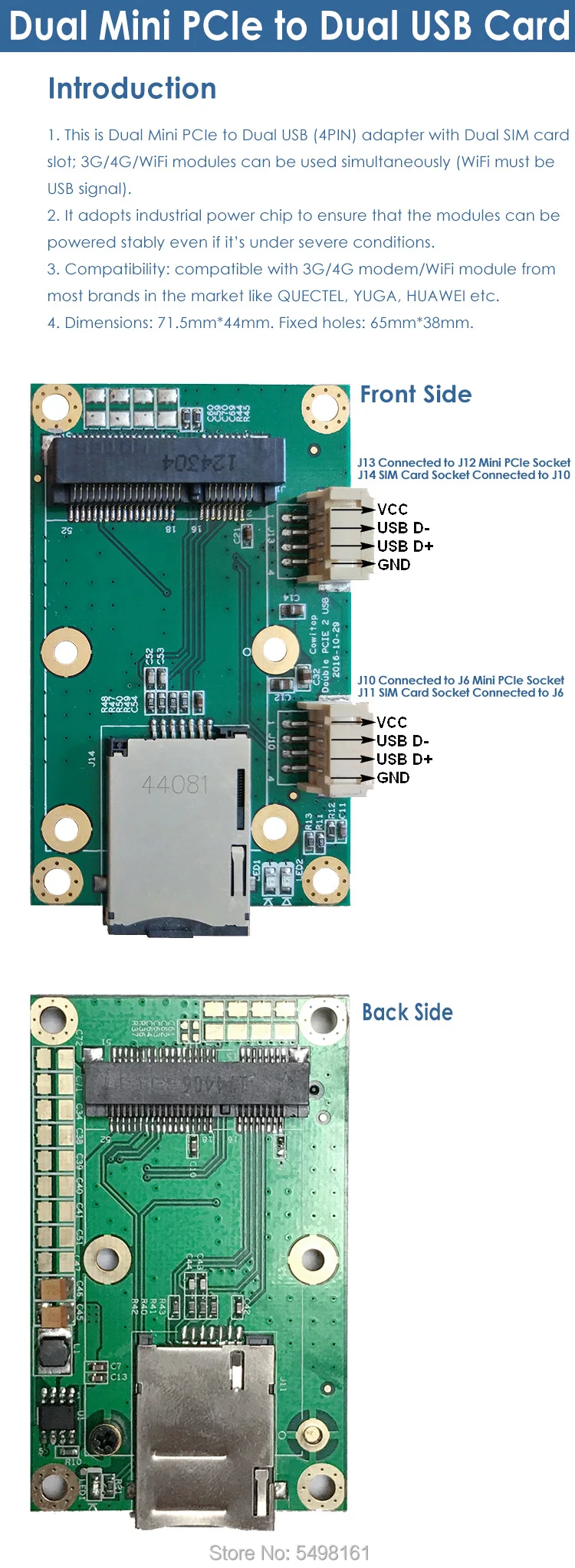 Mini PCI-E Mini PCI-Express к USB адаптеру, карта WWAN к USB адаптеру со слотом для sim-карты для 3g/4G LTE WWAN/LTE модуля