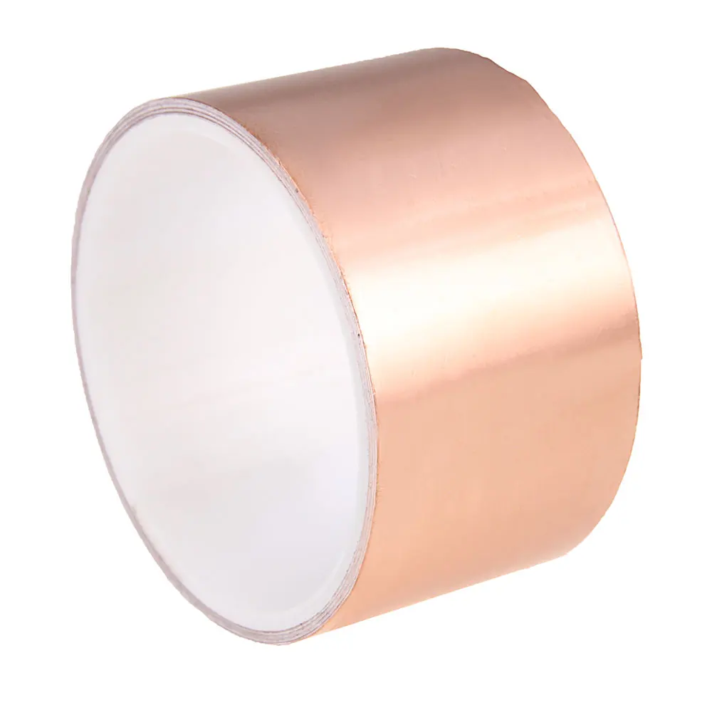 Guitar Copper Foil Tape EMI Shielding Conductive Adhesive Foil Tape for Stained Glass Paper Circuit Electrical Repair 50mmx3m