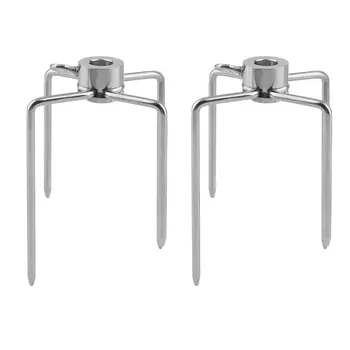 

2 Pcs 4 Claw Roast Fork Stainless Steel Needles For Grill Multifunctional Grill Spit Portable Barbeque Skewers