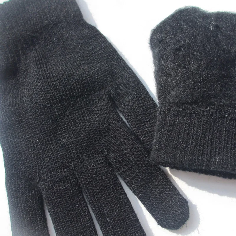 Теплые перчатки, тянущиеся вязаные волшебные перчатки с пятью пальцами, осенние и зимние мужские и женские перчатки