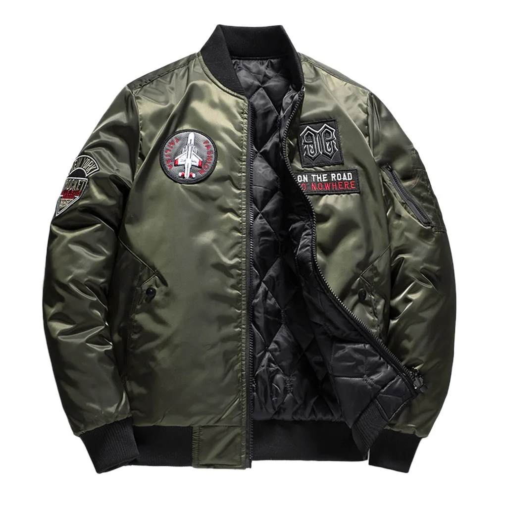 Men's Winter Warm Casual Fashion Pure Color Jacket Zipper Outwear Coat Men Jacket Coat Bomber Jacket Men Clothes 9.2
