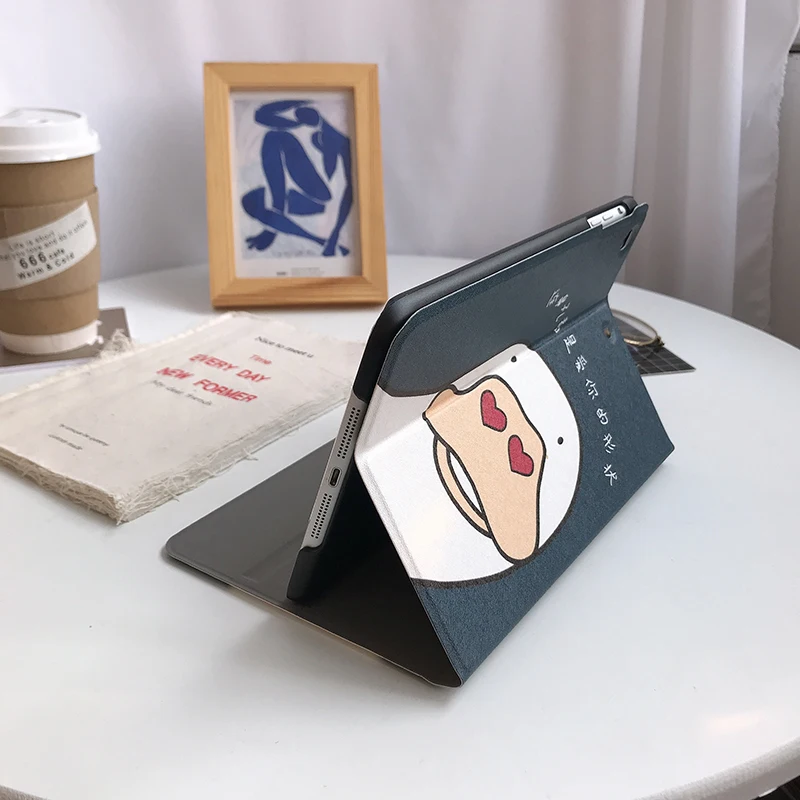 Автоматический будильник смарт-чехол с подставкой для Планшеты ipad Mini1 на возраст 2, 3, 4, 5, ipad air 2 3 pro 10,5 Мультфильм защитный чехол для ipad 2, 3, 4 18 9,7